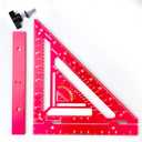 Compact 8.3 Inch Rafter Square,Innovative Tool with Level and Jig Block, Precision Measuring Ruler for Carpenters & Architects (Red)