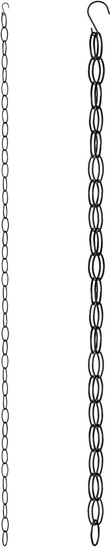 Generic 16.5 FT Matte Black Rain Chain with Hooks - Rain Chains for Outside - Adjustable Rain Catcher Chains with Bell for Eaves Drainage - Easy Install (Black), YL001