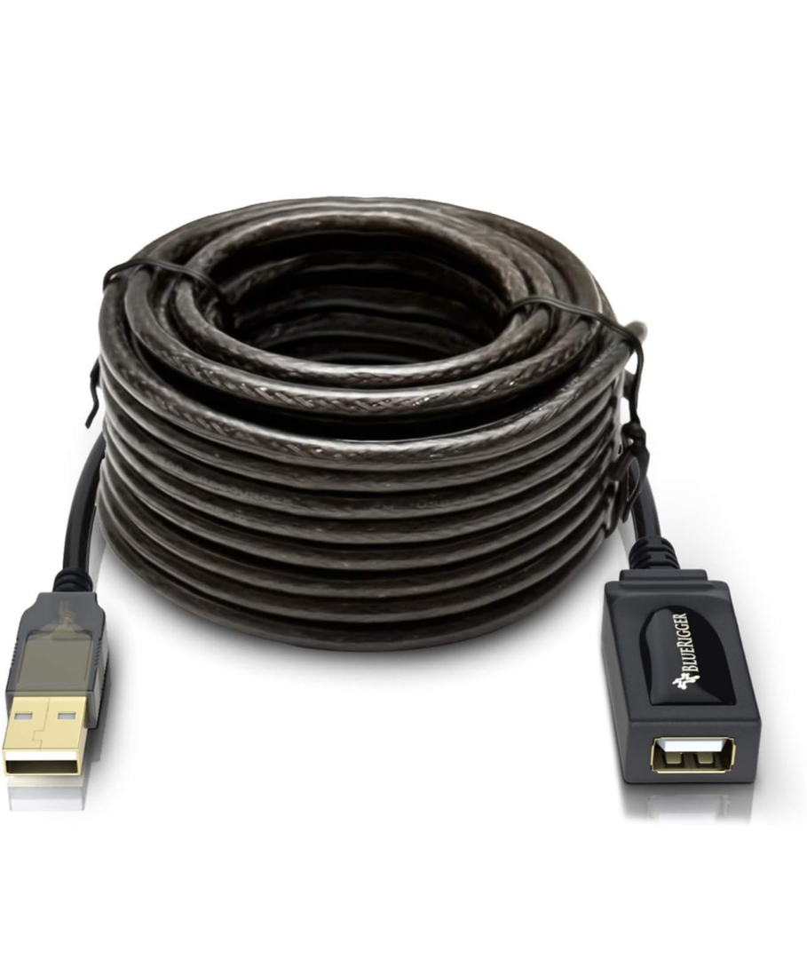 BlueRigger USB Extension Cable (32FT/10M, Long Active USB2.0 Extender, Male to Female Repeater, Data Transfer Cord)- for Game Consoles, Printer, Camera, Keyboard, Hard Drives