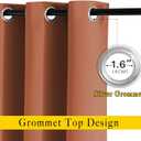 NICETOWN Blackout Window Curtains 72 inches Long, Thermal Insulated Grommet Room Darkening Window Treatments for Bedroom/Living Room, Burnt Orange, Set of 2, W37 x L72