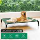 Elevated Dog Bed Outdoor Cooling Raised Cot for XL Dogs, Green 53.9in
