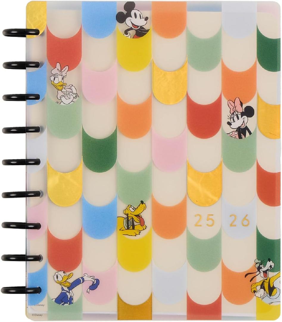 Happy Planner Disney Disc-Bound 12-Month Academic Planner, July 2025June 2026 Planner, 3 Extra Months, 2 Sticker Sheets, Classic Size, Vertical Layout, Mickey Mouse & Friends Theme, Current Classroom, 7" x 9.25