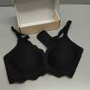 COCOMARTS Jelly Bras for Women No Underwire Scalloped Push Up Wireless Bralettes Seamless Soft Comfort Everyday Tshirt Bra (Black, S)