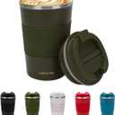 16oz Insulated Coffee Travel Mug Stainless Steel Vacuum Coffee Cup Leakproof with Screw Lid Double Wall Coffee Tumbler Reusable Thermal Cup for Hot/Iced Beverage - 510ml, Green