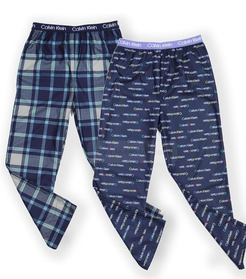 Calvin Klein Boy's Super Soft Brushed Micro Pant, 2 Pack Sleepwear, L