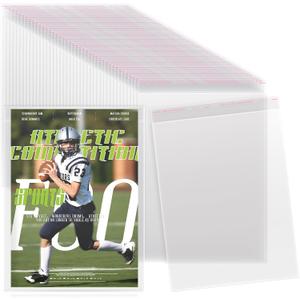 Feifeiya 80 Pcs Magazine Protectors for Collectors Clear Plastic Magazine Sleeves 9.25 X 11.42 Inch Comic Book Size Cellophane Bags Resealable Protective Storage Display for Guides Documents Photos