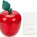 TIEYIPIN Large Red Apple Container with Blank Cards, Plastic Apple Shaped Gift Box Candy Jar, Back to School Teacher Appreciation Gift, Wedding Party Favor, Christmas Decorations Supplies