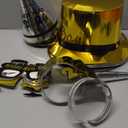 Atonofun 2026 New Years Eve Party Supplies for 24 Guests, 60 Pcs New Year Eve Party Hats and Horns, Headband, Tattoos, Blowouts 2026 New Year Party Favors