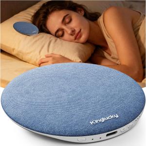 Kinglucky Pillow Speaker for Sleeping, Ultra-Thin Bluetooth 6.0 Under Pillow White Noise Sound Machine for Side Sleepers, Auto Shut-Off, Rechargeable, Couples Shared Bed, Travel Portable, Blue