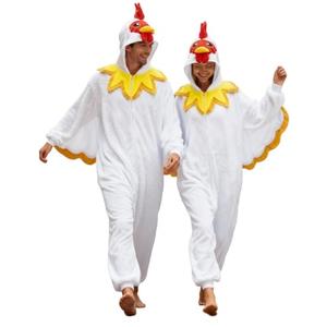 vavalad White Chicken Adult Onesie, Chicken Halloween Costume Cosplay Sleepwear Size L