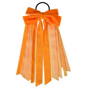 3 x Velvet Elastic Hair Tie 11 Inch Long Velvet Ribbon Bowknot Headwear Fall Winter Ponytail Hair Accessories for Women Girls, Orange