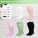 UISLII Plus Size Compression Socks Wide Calf Women Men,5 Pairs 20-30mmHg Extra Width Calf Viscose Knee High Compression Socks for Circulation Support (XL, Black/White/Purple/Green/Pink)