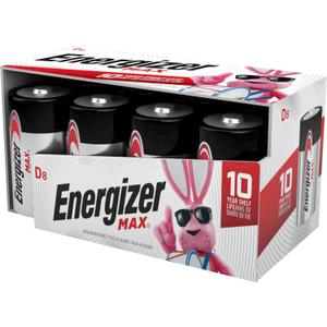 Energizer D Batteries, D Cell Battery Premium Alkaline, 8 Count