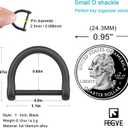 FEGVE Key Rings with Screw Shackle - Heavy Duty Strong Titanium D Rings Car Fob Key Chain Holder - 1 Inch/25mmBlack