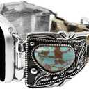 Western Turquoise Concho Compatible with 38/40 mm Apple Watch Leather Band (Leopard)