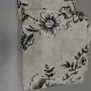 jinchan Floral Linen Tier Curtains 24 Inch Farmhouse Botanic Cafe Drapes for Small Windows Rustic Half Window Curtains for Kitchen Living Room Bathroom Laundry 2 Panels Black on Beige