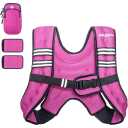 PACEARTH Weighted Vest, 12lb Weight Vest with Reflective Stripe, Body Weight Vests for Women, Men, Weight Loss Workout, Strength Training, Running, Walking, Jogging, Pink