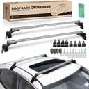 YHTAUTO 165LBS 48" Upgraded Universal Roof Rack Cross Bars with 3 Pair of Mounting Clamps - Fit Vehicle W/Naked Roof - T6063 Aluminum Window Frame CrossBars Anti-Rust for Roof Width Less Than 47.24"