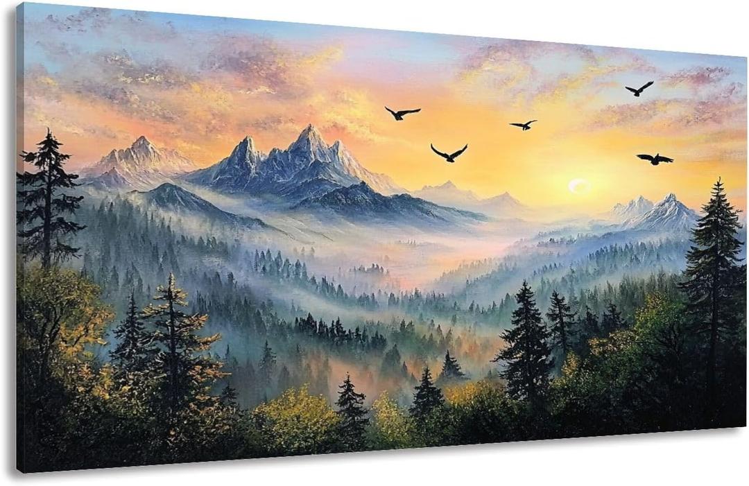 Canvas Wall Art Prints Landscape Mountain Botanical Forest Sunrise Mountains Pine Trees Birds Large Framed Artwork Wall Paintings Pictures Posters 20"x40" Wall Decor for Living Room Office Bedroom (Color3) Canvas Wall Art Prints Landscape Mountain Botanical Forest Sunrise Mountains Pine Trees Birds Large Framed Artwork Wall Paintings Pictures Posters 20"x40" Wall Decor for Living Room Office Bedroom (Color3)