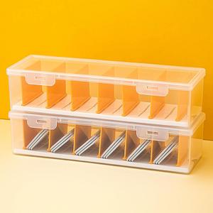 EGEKTBH 2 Pack Card Game Organizer with 7 Removable Dividers, Plastic Card Case for Trading Card Holds 700+Card, Clear Storage Case for Cable/ Shot Glass/ Photo