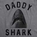 Mens Daddy Shark T Shirt Funny Shark Face Chomp Jaws Fathers Day Graphic Tee (Gray, XXXL)