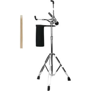 Snare Drum Stand, Snare Stand with Drumstick Holder and a Pair of 5A Drum Sticks Fit for 8 to 15 Inch Snare Drum and Practice Pad, Adjustable Height 25.6 to 39.4 Inches for Drum