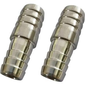 Stainless Steel Hose Barb Fitting Reducing Union 1" Barbed x 5/8" Barbed Reducer Splicer Mender Adapter Coupler, 2" Length (Pack of 2)