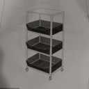 HapiRm Fruit Basket Kitchen Cart - 4-Tier Rolling Storage Cart with Wheels, Fruit Vegetable Basket with Wood Top, Pantry Utility Kitchen Organizer for Fruit Potato Onion Vegetable Bread Snack