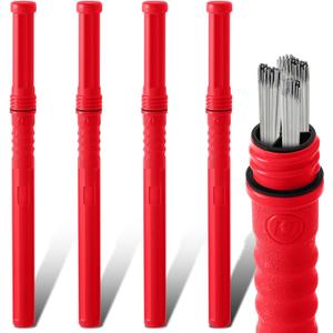 Tandefio 4 Pcs Welding Rod Storage Tube 40 Inch Tig Rod Storage Canisters Welding Electrode Holder Airproof Waterproof Container(Red)