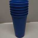 Honeydak 45 Pack 16 oz Reusable Coffee Cups with Lids Water Bottle Iced Coffee Travel Mug Reusable Portable Plastic Tea Tumblers Bulk for Hot and Cold Drinks Birthdays Party(Classic,Dark Blue)