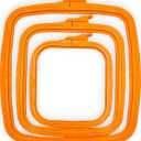 Nurge Square Embroidery Hoop - Plastic Cross Stitch Frame for Needlepoint & Embroidery - Adjustable Craft Hoop - Orange - Set of 3