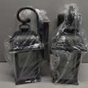 FEMILA Exterior Wall Sconce, 2 Packs Outdoor Waterproof Wall Lights Fixture, E26 Socket Wall Lantern for Porch, Anti-Rust Matte Black Finish with Seeded Glass Lampshade, 4FD54B-2PK BK