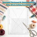 17-3/4 "x 22" XL Slotted Quilting Ruler, 5 in 1 Acrylic Quilt Cutting Template, Non-Slip High-Clarity Durable Acrylic Ruler for Fabric Strip Cutting, Patchwork, Sewing and Crafting