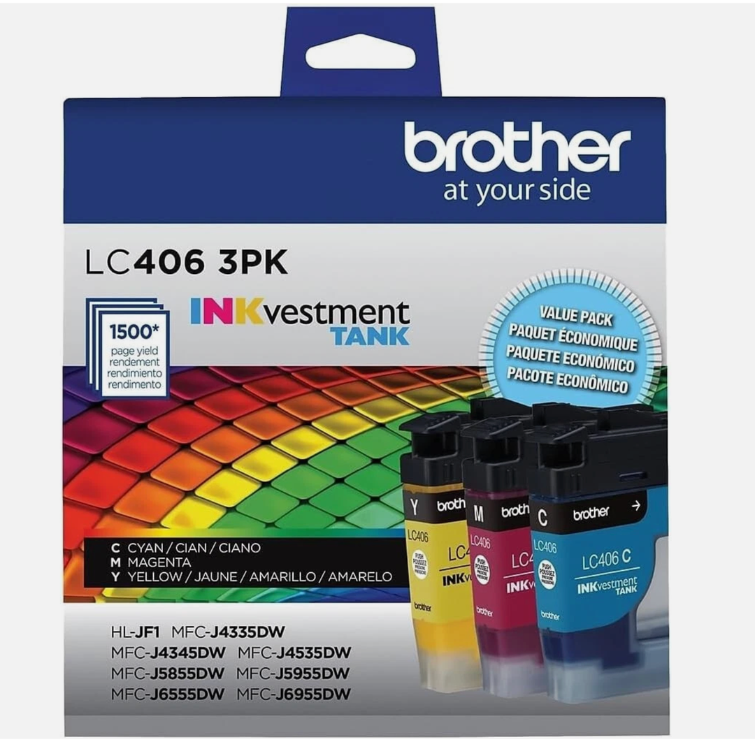 Brother LC4063PK 3 Pack of Standard Yield Cyan, Magenta and Yellow Ink Cartridges