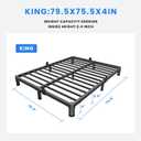 MAF 4 Inch King Metal Platform Bed Frame with Round Corner Legs, 3000 LBS Heavy Duty Steel Slats Support, Noise Free, No Box Spring Needed, Easy Assembly