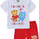 Daniel Tiger's Neighborhood Boys Short Sleeve T-Shirt and Mesh Short Set for Toddler 4T 