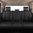 JOJOBAY Car Seat Covers for Dodge Ram Full Set,Fit Ram 2009-2026 1500/2500/3500 Pick-up Truck,Crew,Regular,Quad,Mega Cab,Waterproof Leather Seat Covers Protectors5 PCS Full Set,Black