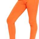 STRETCH IS COMFORT Girl's Cotton Footless Leggings | Stretchy | Size 2-16 (10, Orange)