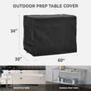 Stainless Steel Table Cover - Heavy Duty Waterproof Cover for 60 x 30 Inches Metal Prep Table, Compatible with 60 inch Outdoor Utility Cart and Storage Cabinet Black