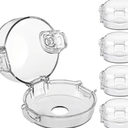 Stove Knob Safety Covers, for Knob Diameter Less Than 2.4", Dual Grip Safety Shield, Unlock with Adult Hand, Press Gas Stove Knob Locks, Oven Lock Knob Covers for Child Safety, Clear, Pack of 5