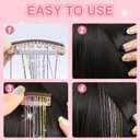 2 x ZYXQZYX Hair Tinsel Kit Pack of 18 Pcs Hair Tinsel Clip in 19.6Inch Glitter Tinsel Hair Extensions Heat Resistant Clip in Hair Tinsel Sparkle Fairy Hair Accessories for Kids Girls Women (Pink)