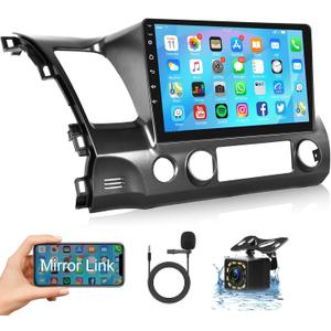 for Honda Civic 2006-2011 Android Car Stereo 10.1 HD Capactive Touchscreen Car Audio Support WiFi Mirror Link GPS Navigation Radio Backup Camera Multimedia Player Headunit