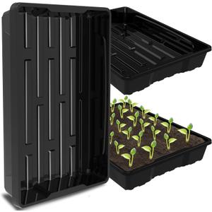 Gardzen 10 Pack Seed Trays, Reusable Plant Grow Trays, Ideal for Seed Starting, Microgreens, Indoor Gardening, and Greenhouse Plant Nurseries - No Drain Holes, 15.7" x 11.6"