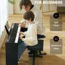 Donner Digital Piano Keyboard Velocity-Sensitive 88 Keys with Removable Piano Stand, Compact Beginner Home Electric Piano with Split Mode, LED Digital Tube for Display, and Triple Pedal DEP-08