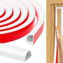 23ft Weather Stripping Door Seal, Silicone Weather Stripping Self Adhesive Door Seal Strip for Door Frame/Window (White 9/16"(W)15/32"T)23ft(L)