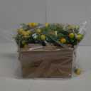 4 Sets Blue Tiles Lemon Table Centerpiece Decor Box and 16 Artificial Lemon Branches Amalfi Coast Capri Positano Lemon Party Supplies for Capri Mediterranean Wedding Birthday Baby Shower Party Decor (Yellow White-a)