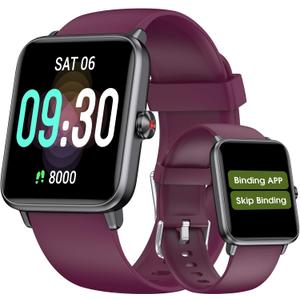 Pedometer Watch Senior Friendly No App/Phone Required, Waterproof Fitness Tracker Watch with Step Counter Calories/Sleep Tracker for Walking Running for Men Women (Purple)