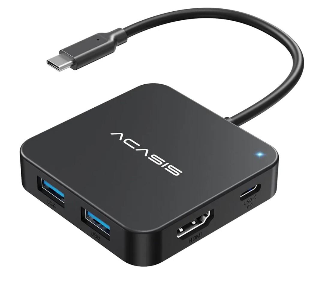 ACASIS USB C Hub 10Gbps, 6-in-1 Multiport Adapter with 4K 60Hz HDMI, 100W Power Delivery, USB A3.2 Data Port, USB C to HDMI Adapter for MacBook, Dell, Lenovo, Surface, iPad PRO, XPS(Black)