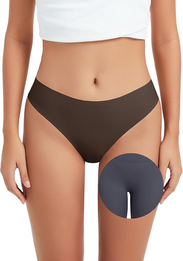 OVRUNS Camel Toe Underwear Thong for Women Cameltoe Proof Concealer Thongs No Show Panties Seamless Workout Underwear XL