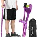 Folding Crutch (x1 Unit) Forearm Crutch Anti-Drop Cuff Reduces The Hassle of Picking Up Forearm Crutch Comfortable Grip and Wear-Resistant, Non-Slip Forearm Crutch (Single Violet)